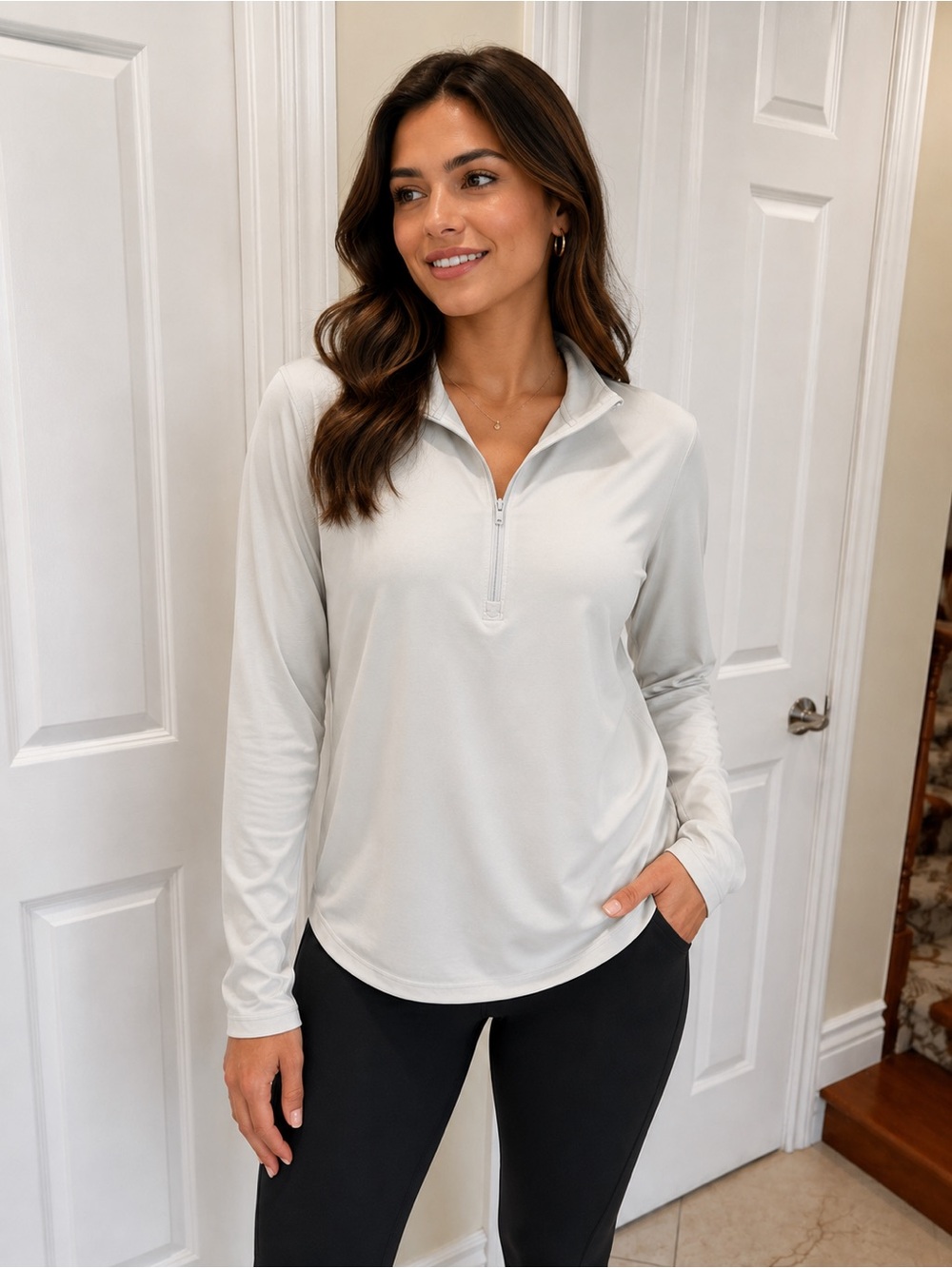 Callaway Men's Light Gray Quarter-Zip Performance Sweater